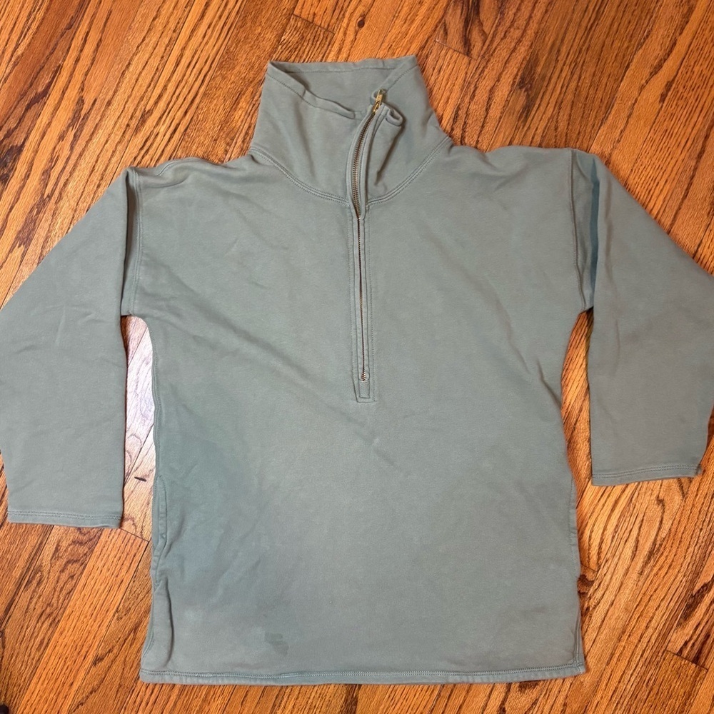 Women’s J. Crew Oversized Sage Green Half-zip, size: XS
